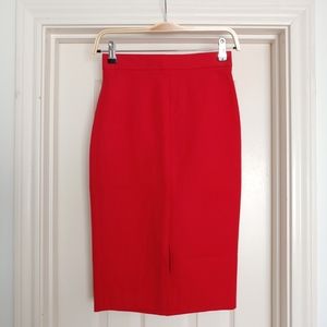 NWT Banana Republic Pencil Skirt w/ Front Slit / Poppy Red / Size 0P